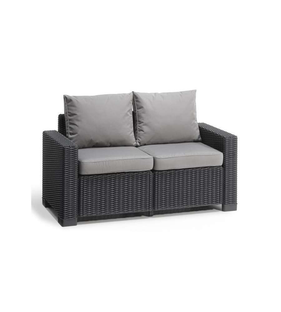 CALIFORNIA SOFA 2 SEATER con cuscini seduta/schienale - 141x68x71,5h - Round Wic