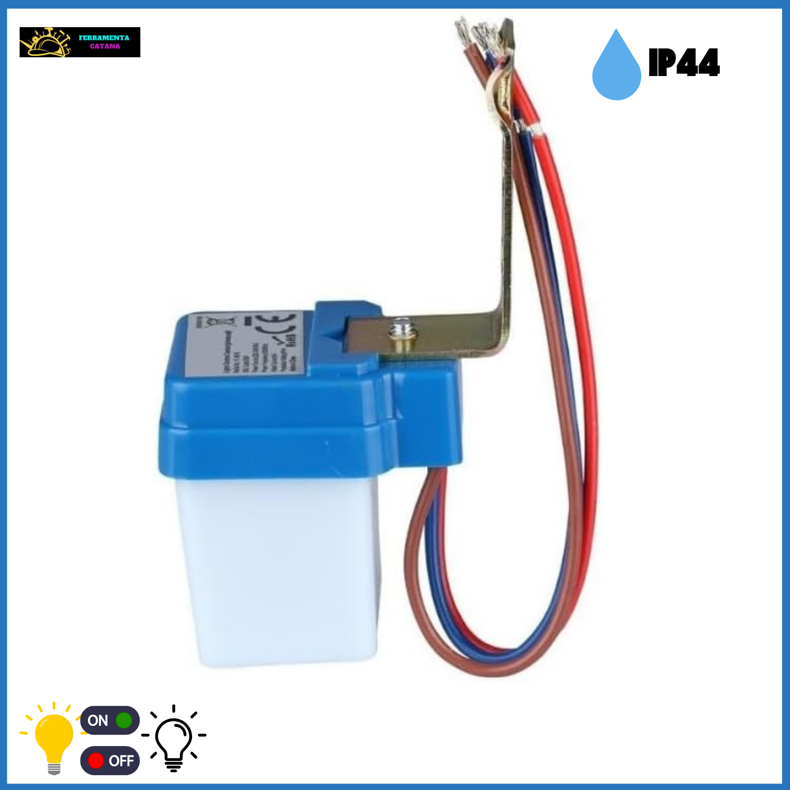 SENSORE CREPUSCOLARE DA ESTERNO INTERRUTTORE PER ILLUMINAZIONE 360° IP44 6A 220V