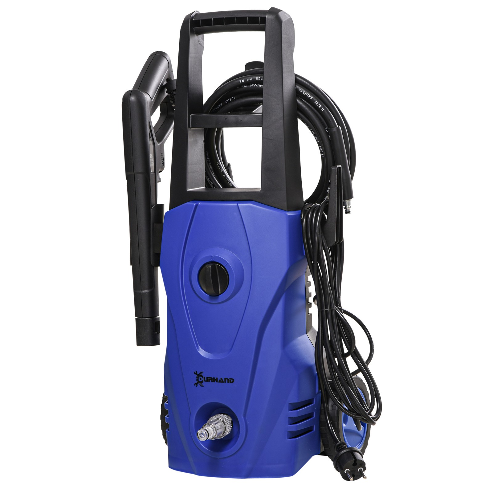 DURHAND Idropulitrice Professionale 1600W Pieghevole Blu e Nera