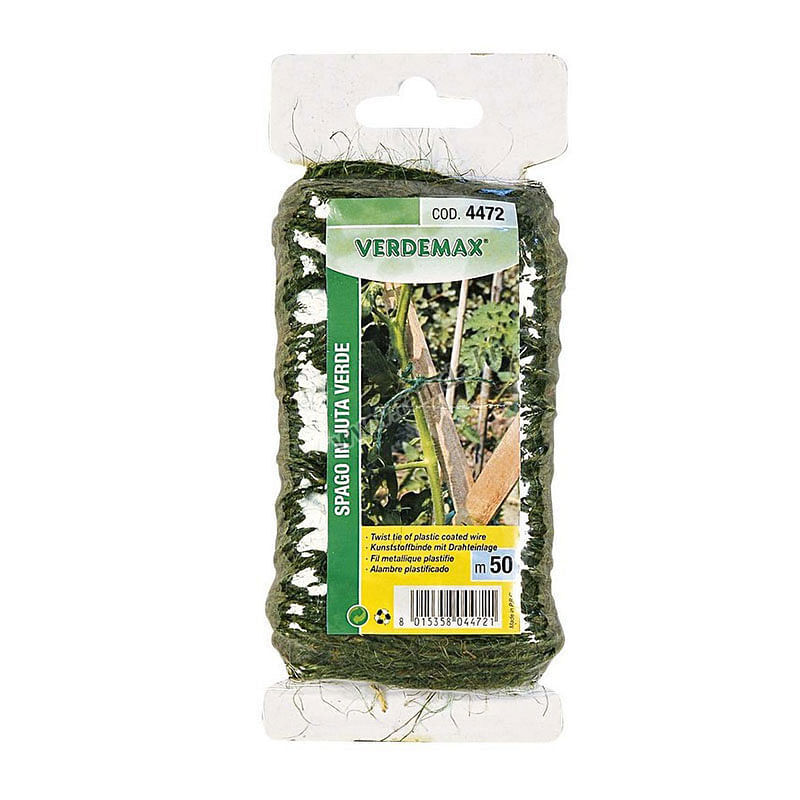 VERDEMAX Spago in juta, 50 mt, colore verde