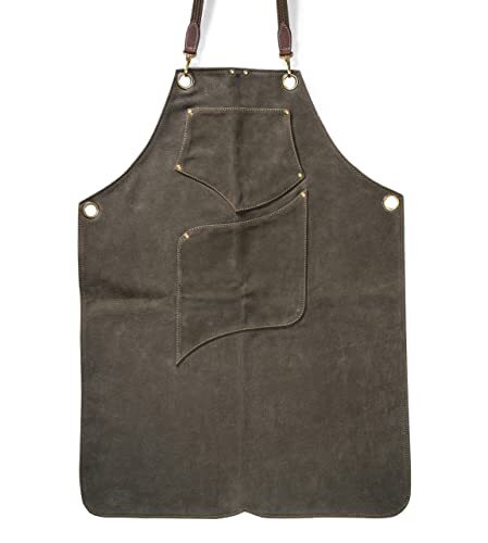 Angus Stoke Grembiule in pelle premium – grembiule da barbecue – One (r3Q)
