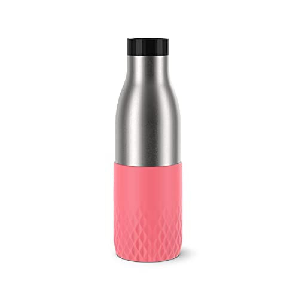 Emsa Botella Bludrop Sleeve N31108, 0,5 litros, 100 % hermética, cierre Quick-P