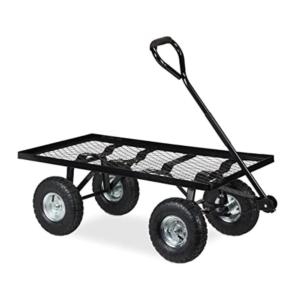 (TG. 34,5x51x96 cm) Relaxdays Carretto da Giardino, Carrello a Mano da Trasporto