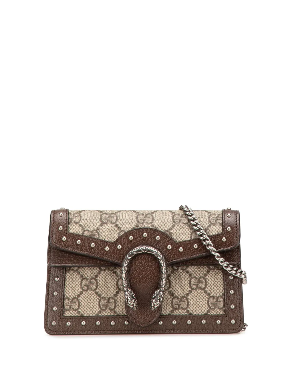 Gucci Pre-Owned 2016-2024 Super Mini GG Supreme Studs Dionysus crossbody bag - Marrone
