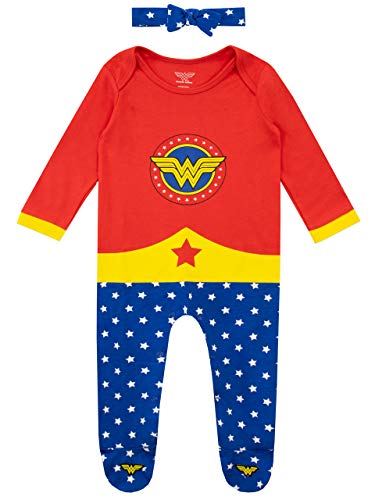Wonder Woman Tutina Da Notte E Fascia Per Capelli Per Bambina Multicolore 3-6 Mesi