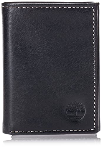 Timberland Nero Trifold Portafoglio In Pelle Da Uomo D01388/08