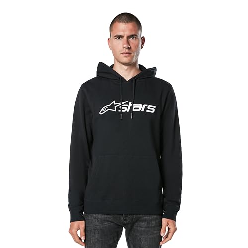 Alpinestars Original Logo Felpa Con Cappuccio, Nero/Bianco, L Uomo