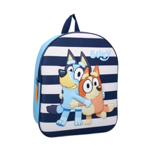 Mybagstory - Zaino - 3D - Bluey - Blu - Bambino - Scuola - Scuola - Scuola - Scuola - Scuola - Scuola - Primaria - Cartella Ragazzo - Taglia 32 Cm - S