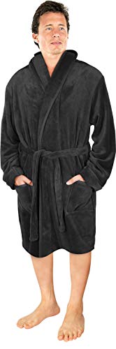 Ny Threads Vestaglia Di Lusso Da Uomo Accappatoio In Pile Super Morbido | Accogliente Vestaglia Con Collo A Scialle, Vestaglia Da Notte, Vestaglia Da