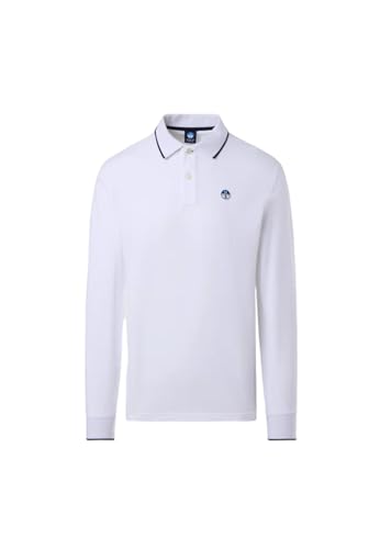 North Sails Polo Uomo Maglietta Manica Lunga Con Colletto E Bottoni Articolo 692454 Polo Long Sleeve, 0101 White/Bianco, L