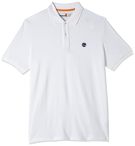 Timberland Mens Slim Fit Polo Shirt (Small, White)