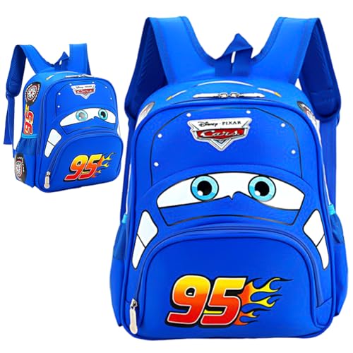 Cars Zaino Per Bambini, Zaino Cars 3D Bambini, Cars Scuola Asilo Borsa Per Il Pranzo Zaino Blu, Cartoon Anime Zainetto, Zainetto Asilo Bambini Imperme