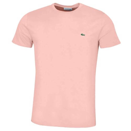 Lacoste Uomo T-Shirt Crew Logo, Rosa, Large