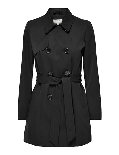 Only Onlvalerie Trenchcoat Cc Otw Impermeabile, Nero, Xl Donna