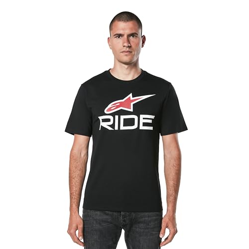 Alpinestars Ride T-Shirt, Nero/Bianco/Rosso, M Uomo
