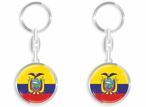 Daged Ecuador Portachiavi Con Effetto 3D + Adesivo – Rd, Multicolore, 33Mm