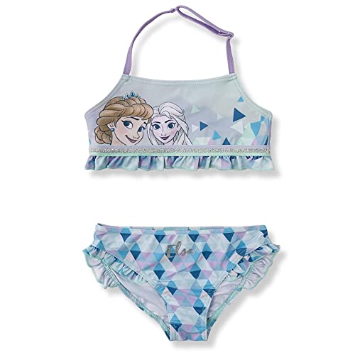 Costume Intero Frozen, Disney, Elsa E Anna, Costume Da Mare Bambina, Azzurro