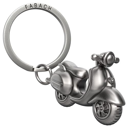 Fabach Portachiavi Vespa – Regalo Scooter Portachiavi Per Vespa – Regalo Scooter Portachiavi Portafortuna Guida Con Attenzione, Argento Antico, 1, Mod