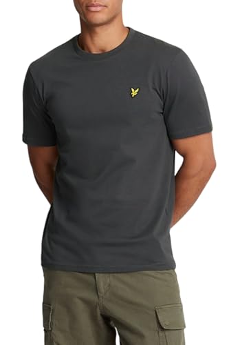 Lyle & Scott Uomo T-Shirt Tinta Unita Grigio Canna Di Fucile L