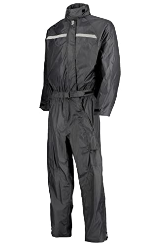 Antipioggia Moto Oj Tuta Compact Total Black Wateroof Con Cappuccio Nero 4Xl