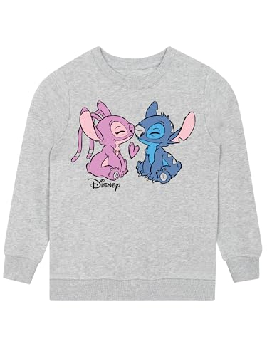 Disney Felpa Maglione Stitch E Angel Girl | Abbigliamento Per Ragazza Stitch | Grigio 7-8 Anni