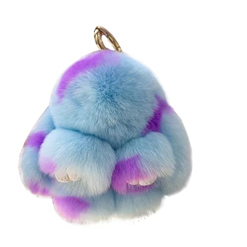 Menocetri Morbido Fluffy Coniglio Portachiavi Carino Peluche Coniglietto Portachiavi Anelli Faux Pelliccia Portachiavi Pompom Portachiavi Decorazione