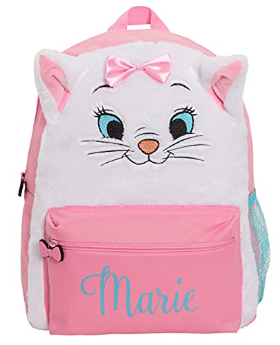 Disney The Aristocats Marie Girls Zaino Peluche 3D Morbido Gatto Scuola Borsa Bambini Rosa Zaino Viaggio Pranzo Libro Borsa Per Asilo Nido, Bianco/Ros