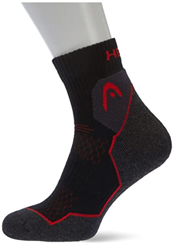 Head Quarter, Calzini, Unisex - Adulto, Nero (Black / Red), 43-46