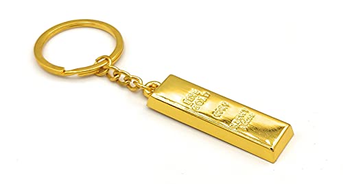 Deadly Diamonds Promotech, Portachiavi Divertente Lingotto D'Oro, Con Un Tocco Di Lusso Con Un Occhiolino, Gold, W2L8