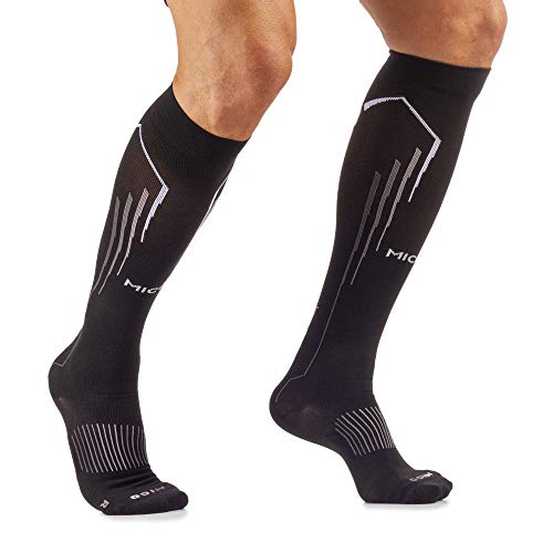 Mico Calze Running Lunghe In Maglia Nylon + Fibra Lycra, Oxi-Jet Compression (+Ossigeno +Recupero +Energia) 100% Made In Italy, Per Uomo E Per Donna S