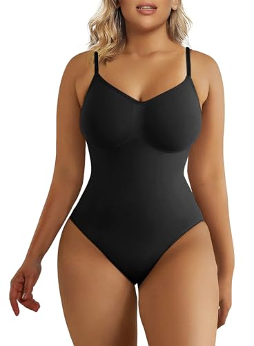 Shaperx Donna Bodysuit Body Contenitivo Modellante Intimo Snellente Shaper Seamless Shaping Figura Formante Corpetto Shapewear, Uk-Sz5215-Black-S/M