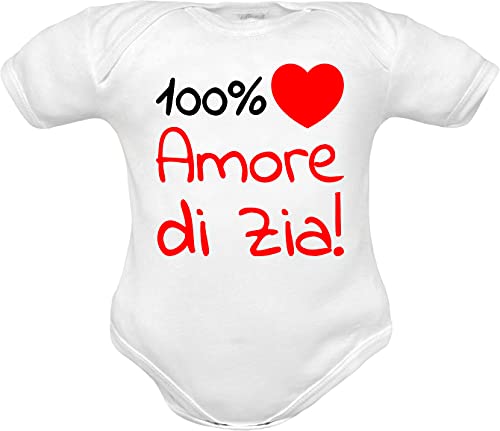 Body Per Neonati Cotone Frase 100% Amore Di Zia Manche Corte O In Caldo Cotone Manica Lunga Set Con Bavetta Cappello E Tutine (Body Zia Bianco Manica