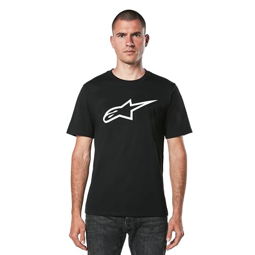 Alpinestars Original Logo Tee Maglietta A Maniche Corte Con Girocollo T-Shirt, Nero, L Uomo