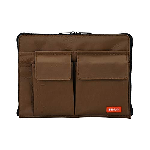 Lihit Lab Teffa Bag In Bag - Size A5 (10" X 7.1") - Brown [Office Product]