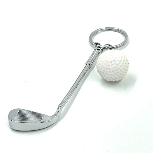 Tito Sports Portachiavi A Forma Di Mazza Da Golf Con Pallina Da Golf, Ideale Come Regalo Per Golfisti, Argento, Taglia Unica