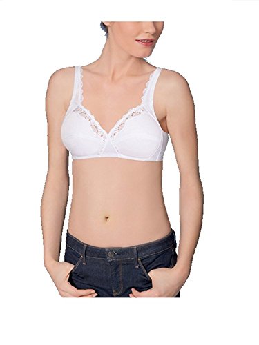 Playtex - Reggiseno Senza Ferretto In Cotone Linea Criss Cross Cotton Line, 36D, Bianco