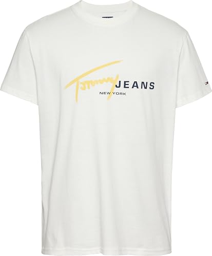 Tommy Hilfiger Maglietta Da Uomo Dm0Dm20817, Ecru, M