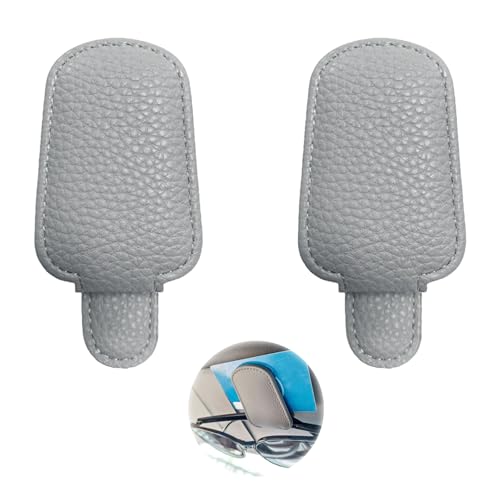 2 Pezzi Porta Occhiali Auto Set, Porta Occhiali Auto Per Auto Universale, Portaocchiali Auto Per Occhiali Di Diverse Dimensioni (Grigio）