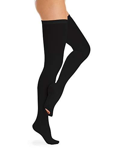 Relaxsan Antitrombo M2370A (1 Paio - Nero, M) Calze Autoreggenti Per Degenza Con Punta Ispezionabile Antiembolismo K1 Compressione Graduata 18-23 Mmhg