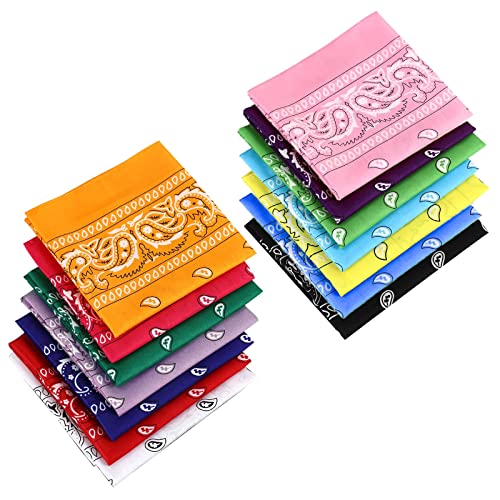 Eyeleaf 14 Pezzi Bandana Cotone Bandana Donna Bandana Uomo Bandane Colorate Paisley Copricapo Sciarpa Per Capelli Collo Polso Cravatta Testa