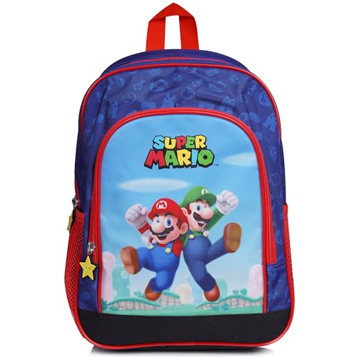 Super Mario Bros - Zaino Mario Bros Scuola Materna E Elementare - Zaino Scuola Elementare Bimbo - Zaino Prima Elementare Bambino - Zainetto - Idea Reg