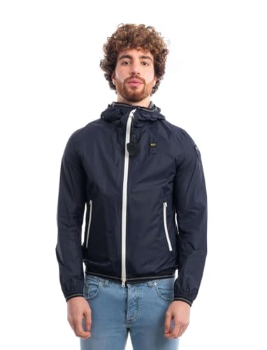 Blauer Giubbotto Blu Notte Da Uomo Con Patch Logo S