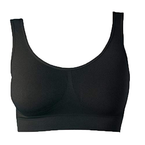 Unsichtbra Donna Reggiseno Singolo | Senza Ferretto | Confortevole | Invisibile | Anti Sudore | Senza Cuciture | Elasticizzato | Traspirante | Nero, B