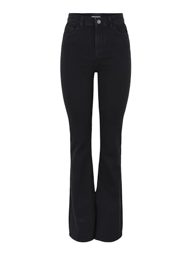 Pieces Pcpeggy Flared Hw Jeans Bl-Vi Noos Bc, Jeans Donna, Nero, Xl