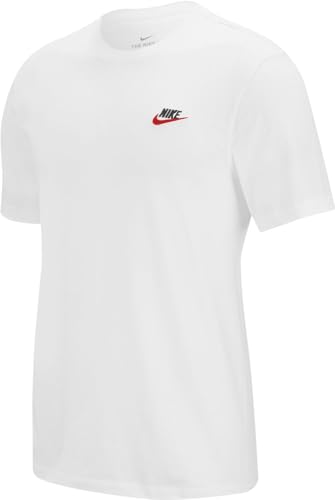 Nike M Nsw Club Tee Maglietta, White Black University Red, Xl Uomo