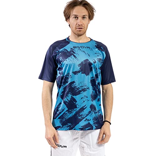 Givova Shirt Art Interlock M/C Turchese/Blu Tg. M