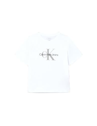 Calvin Klein Jeans Maglietta Girocollo Ss Monologo 00040Wl260 S/S, White (Brilliant White), M Donna