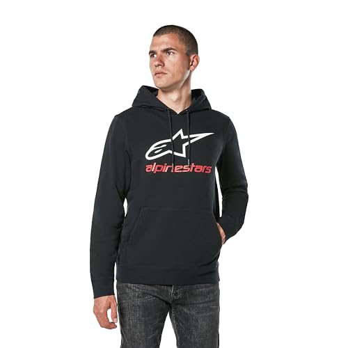 Alpinestars Original Logo Felpa Con Cappuccio, Nero/Bianco/Rosso, M Uomo