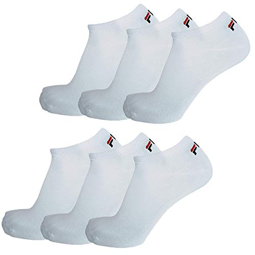 Fila 6 Paio Calzini, Invisible Sneakers Unisex, 35-46 Bianco E Nero - Bianco, 43-46 (9-11 Uk)
