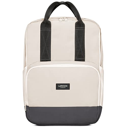 Larkson Zaino Donna Uomo Beige - No 6 - Zainetto Moderno Per Lavoro, Università E Scuola - Scomparto Per Laptop 16 Pollici - In Pet Riciclato - Imperm